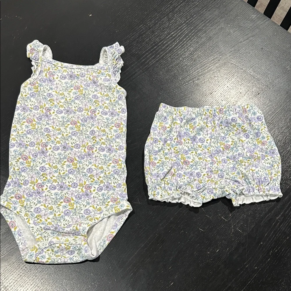 Carter's Purple and Yellow Floral Diaper Cover Set